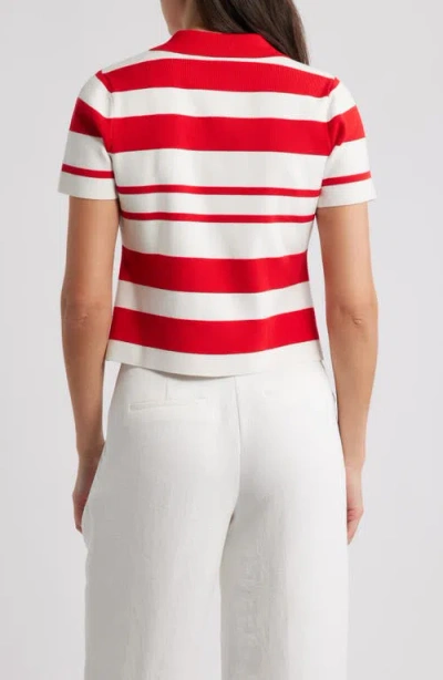French Connection Maxime Knit Stripe Top In White
