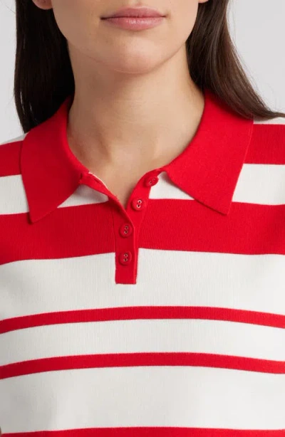 French Connection Maxime Knit Stripe Top In White
