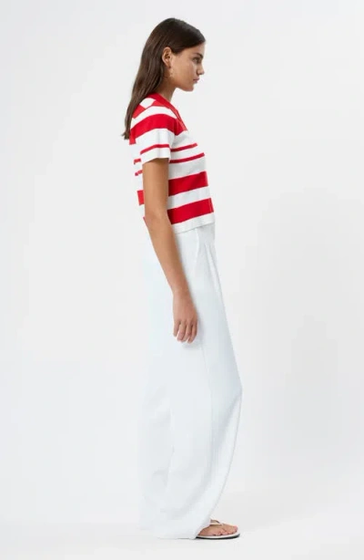 French Connection Maxime Knit Stripe Top In White