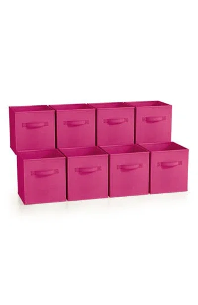 Sorbus 11in 8 Pack Foldable Storage Bins In Pink