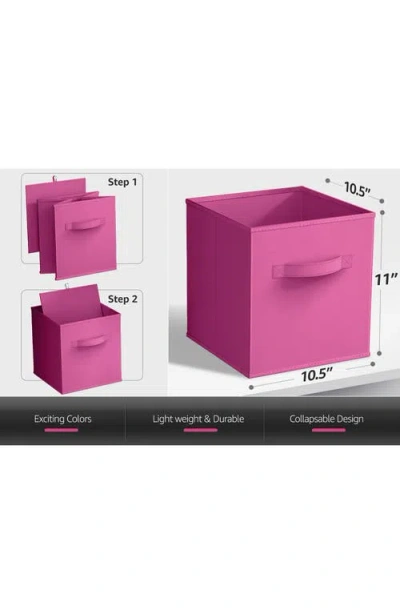 Sorbus 11in 8 Pack Foldable Storage Bins In Pink
