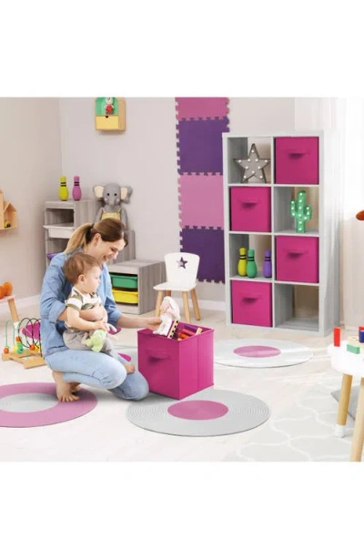 Sorbus 11in 8 Pack Foldable Storage Bins In Pink
