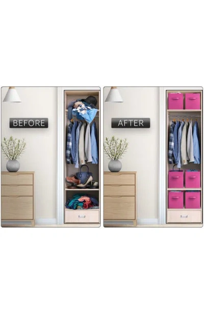 Sorbus 11in 8 Pack Foldable Storage Bins In Pink