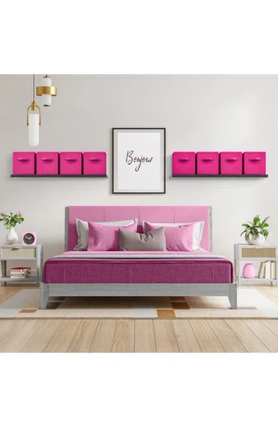 Sorbus 11in 8 Pack Foldable Storage Bins In Pink