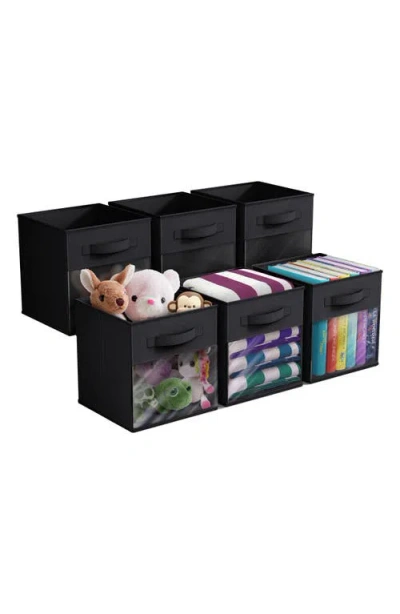 Sorbus 11in 6 Pack Foldable Storage Cubes In Black