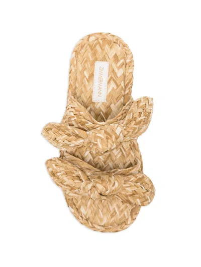 Zimmermann Carousel Flat Sandals Open Toe Braid In Brown