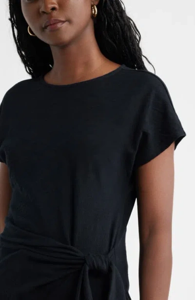 Caslonr Caslon(r) Drop Shoulder Tie Front Top In Black