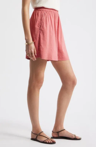 Nordstrom Pull-on Linen Blend Shorts In Pink