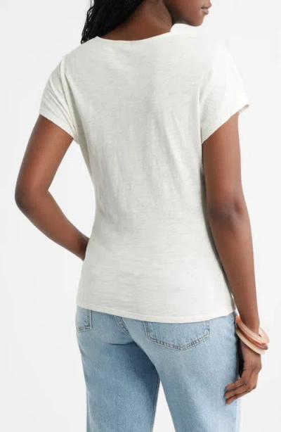 Caslonr Caslon(r) Drop Shoulder Tie Front Top In White