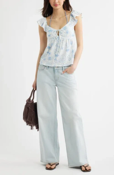 Bp. Flutter Sleeve Top In Multi