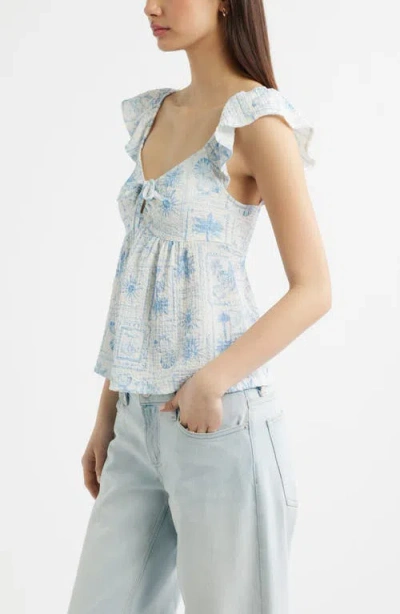 Bp. Flutter Sleeve Top In Multi