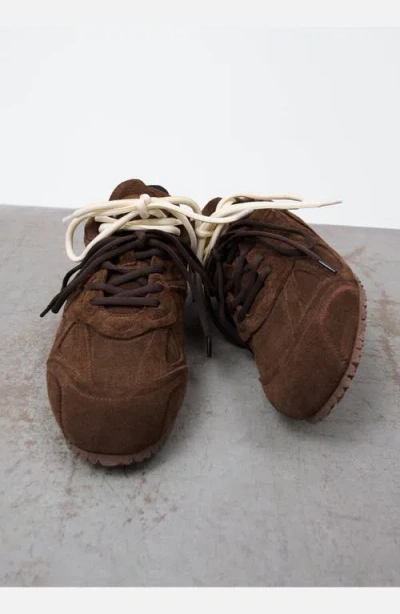 Axel Arigato Slow Runner Layered Suede Sneakers In Brown