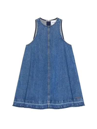 Givenchy Mini Robe En Denim Bleu Moyen In Blue