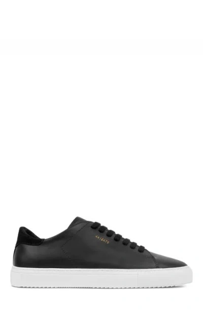 Axel Arigato 90 Clean Black Low Top Sneakers With Logo Lettering On The Side In Leather Man In Multi