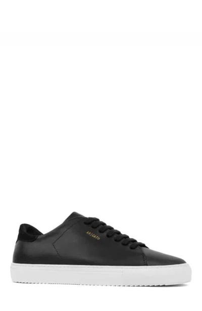Axel Arigato 90 Clean Black Low Top Sneakers With Logo Lettering On The Side In Leather Man In Multi