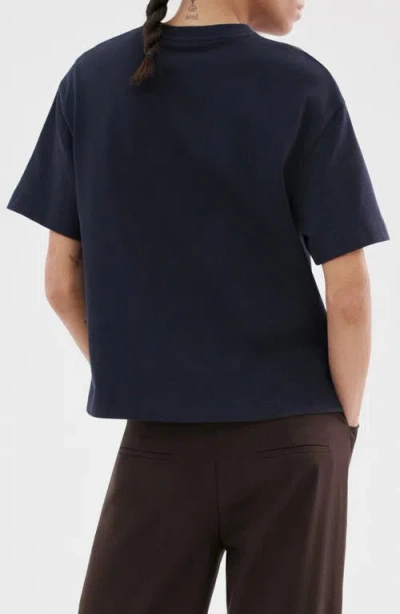 Mango Oversize Cotton T-shirt In Blue