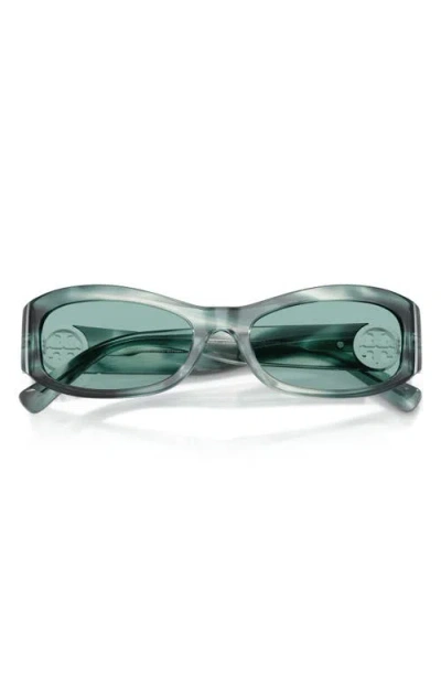 Tory Burch 55mm Rectangular Sunglasses In Green