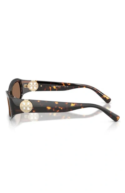 Tory Burch 55mm Rectangular Sunglasses In Brown