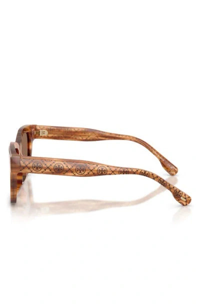 Tory Burch 55mm Rectangular Sunglasses In Brown