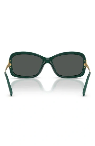Tory Burch 56mm Rectangular Sunglasses In Green