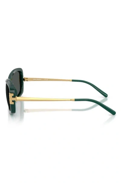 Tory Burch 56mm Rectangular Sunglasses In Green