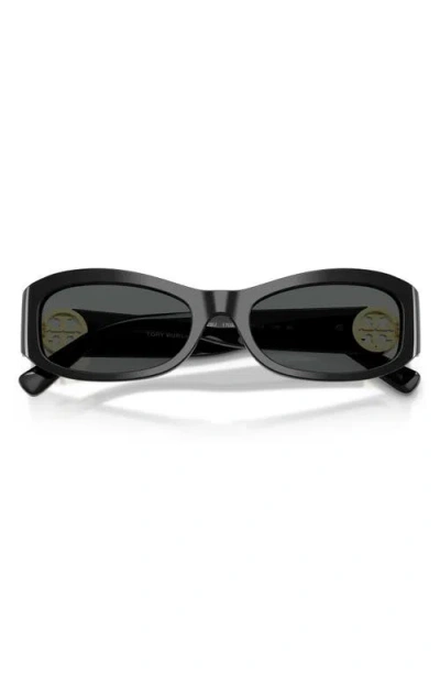Tory Burch 55mm Rectangular Sunglasses In Black