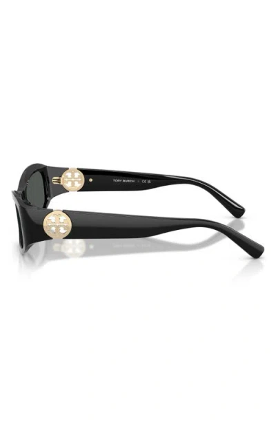 Tory Burch 55mm Rectangular Sunglasses In Black