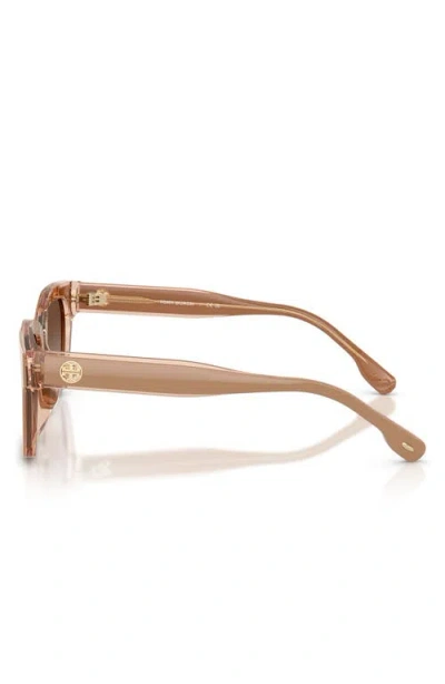 Tory Burch 55mm Rectangular Sunglasses In Brown