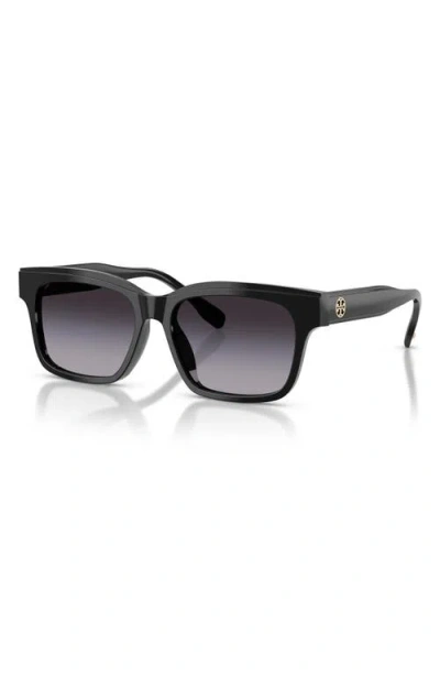 Tory Burch 55mm Rectangular Sunglasses In Black