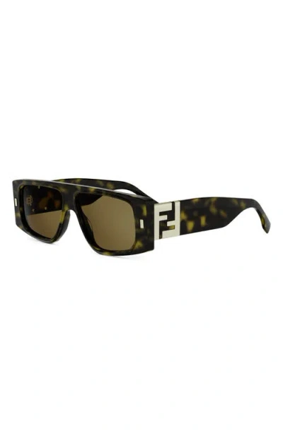 Fendi Ff Squared 56mm Rectangular Sunglasses In Multi