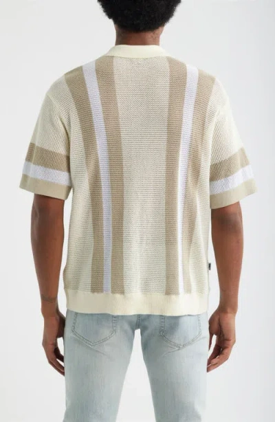Obey Seth Polo Sweater Unbleached Multi In Neutral