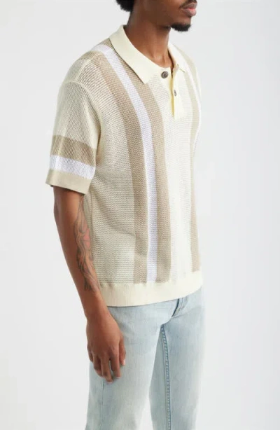 Obey Seth Polo Sweater Unbleached Multi In Neutral