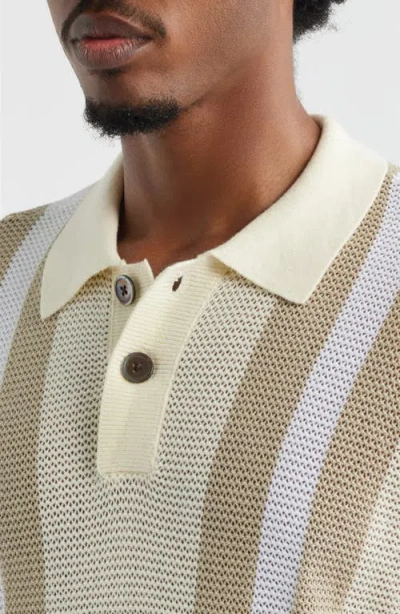 Obey Seth Polo Sweater Unbleached Multi In Neutral