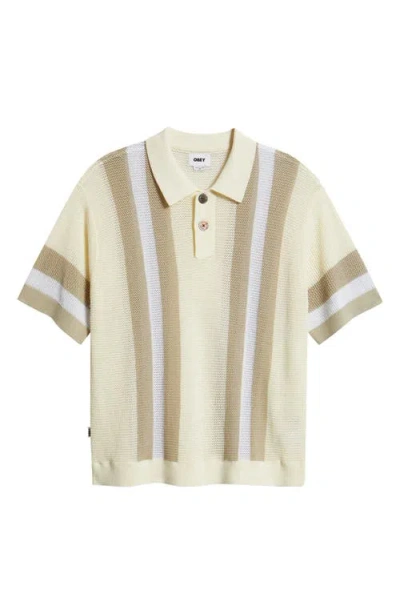 Obey Seth Polo Sweater Unbleached Multi In Neutral
