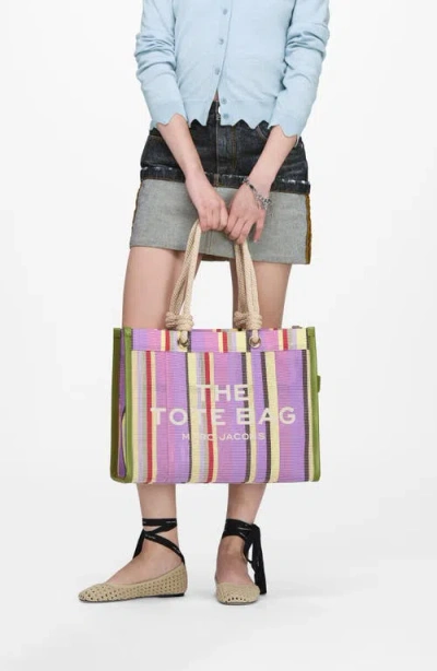 Marc Jacobs Tote Bag Rope Handles Striped Pattern In Neutral
