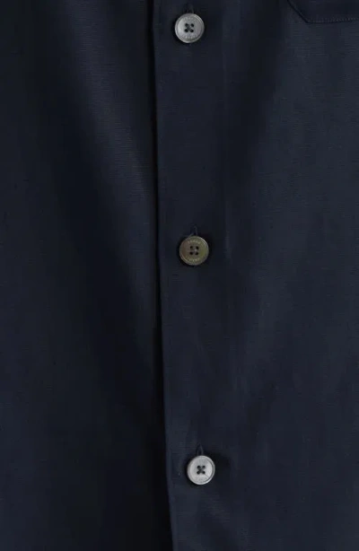 Frame Open Weave Long Sleeve Button Down Shirt In Dark Navy In Blue