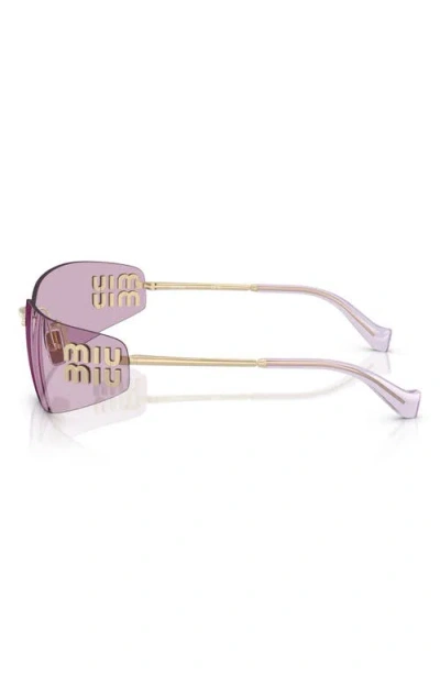 Miu Miu 75mm Oversize Rectangular Wrap Sunglasses In Yellow