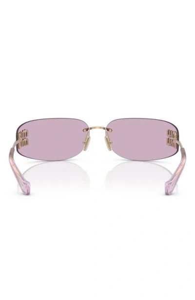 Miu Miu 75mm Oversize Rectangular Wrap Sunglasses In Yellow