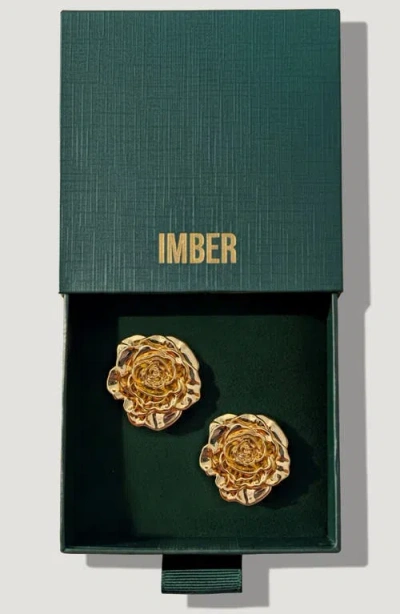 Imber Rose Statement Stud Earrings In White