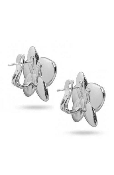 Imber Orchid Flower Statement Stud Earrings In White