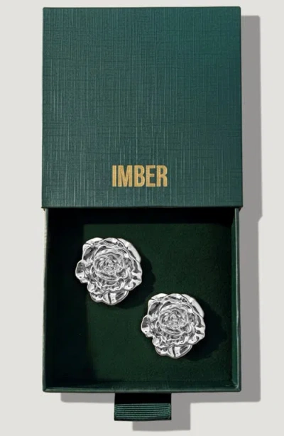 Imber Rose Statement Stud Earrings In Yellow