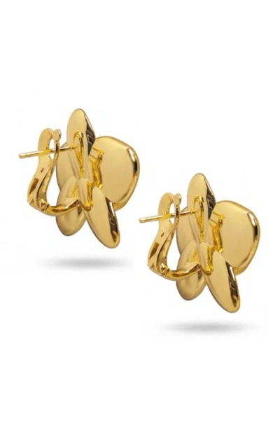 Imber Orchid Flower Statement Stud Earrings In White