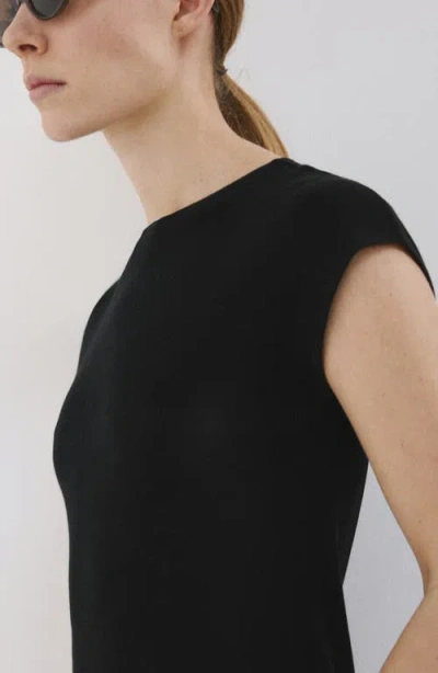 Mango Cutout Back Sweater In Black