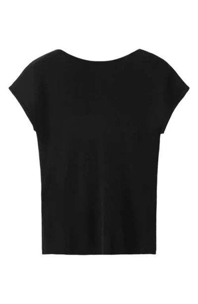 Mango Cutout Back Sweater In Black