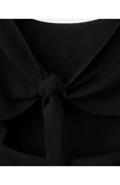 Mango Cutout Back Sweater In Black