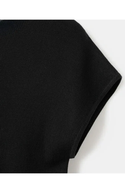 Mango Cutout Back Sweater In Black