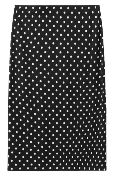 Mango Dot Midi Skirt In Green