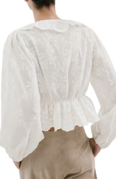 Mango Ruffle Stitch Top In Multi