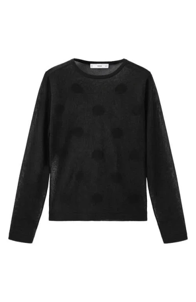 Mango Dot Sweater In Black