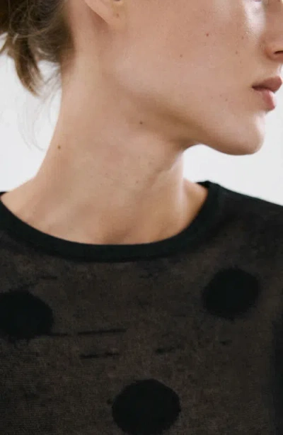 Mango Dot Sweater In Black